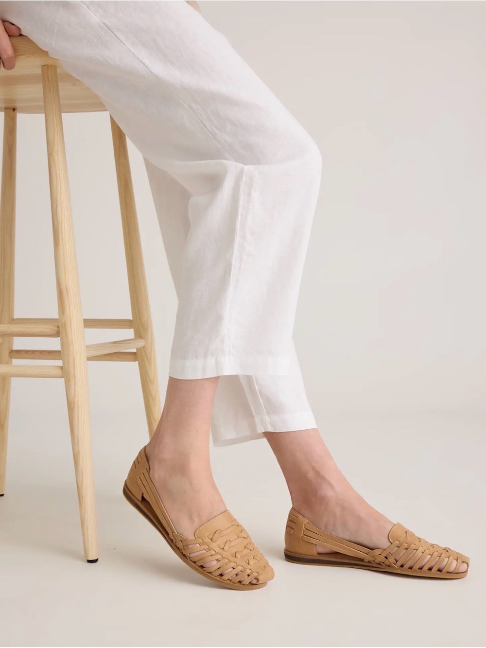 Quince Women's Tan Woven Leather Slip-On Flats - Picture 4 of 6
